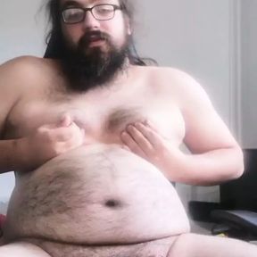 german fat bear talks about his gaining dreams and cums