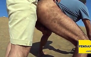 Outdoor cruising fun with a stranger on a dune