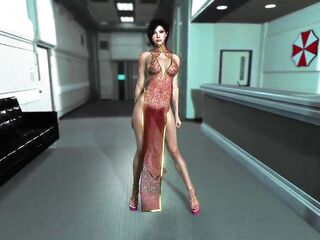 Toned Ada Wong put on a red suit and dance at Umbrella reception
