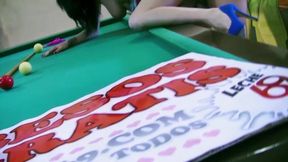 Sexy girl fucked on the billiard table
