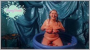 Cute Bbw Redhead teen 18+ In Bikini Messy Sweet Food Sploshing & Cake Sitting