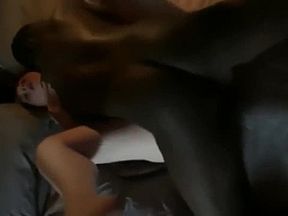 Husband records wife in bra suck and fuck a BBC