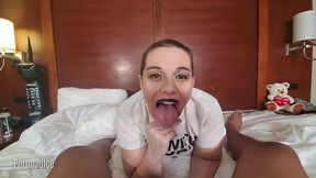 short vers 32 weeks pregnant practical joker swallows black cum starring submissive kitten