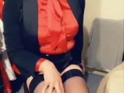 Shemale opening her legs and flashing