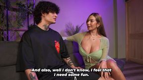 Busty MILF ends up having sex with her son's best friend when they're alone at home