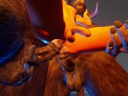 Dude takes two furry cocks in his ass! | wild life | gay