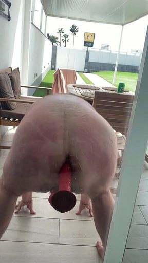 Riding a Big Dildo with My Fat Ass