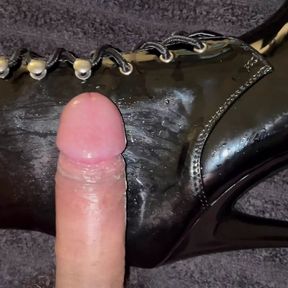 Cum on Leather Platform Boots