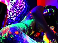 Crystal Knight - Blacklight Euphoria - Body Paint Tease