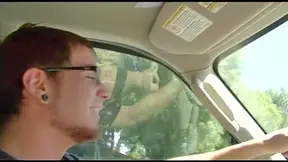 Dirty blonde slut seduced horny young nerd