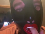 Double masked over Latexmask with mouth feature another russian gas mask