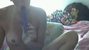 That amateur brunette on webcam appears to be anal slut