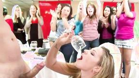 ”Crazy women suck male strippers at CFNM party”