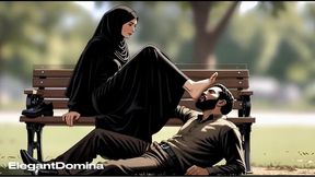 Arab Hijab Domination in Public 50+ Relentless Face Stomps