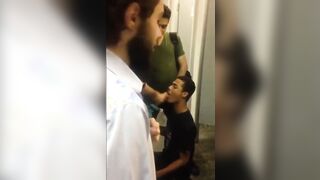 Public Restroom Blowjob by Amateur Gay Couple