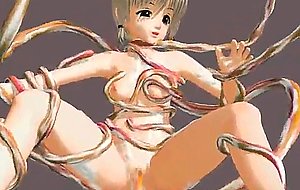 Tentacles destroy 3d pigtailed teen!