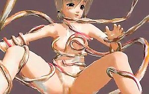Tentacles destroy 3d pigtailed teen!