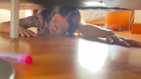 Stepsis got stuck under the bed again and got her ass blown!