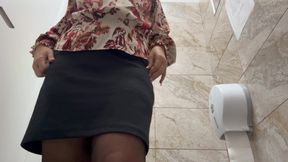 Horny Secretary Goes to the Toilet and Rubs Her Pussy Until a Strong Orgasm