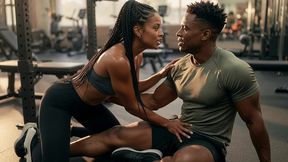 pov muscular woman gets fucked by her trainer at the gym - ai-generated content