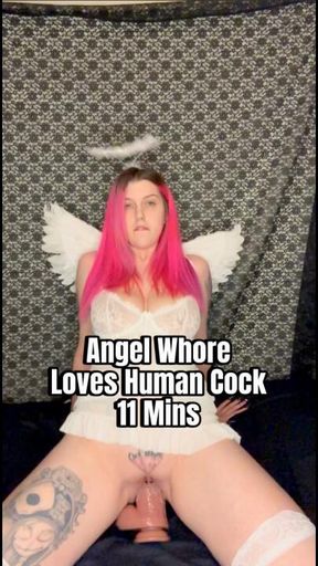 Angel Whore Loves Human Cock