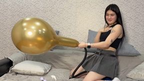 Anny Balloon Pumping & Popping – Foot Pump in Mini Skirt