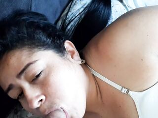 My jock in my stepsister's throat. Part two. I love how that babe tastes her vagina