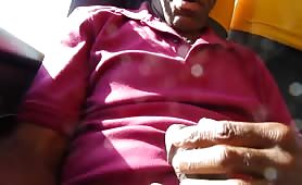 Grandpa jerking off in public bus