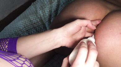 Tawny’s ass stuffed with milk enema and gummy bears she lets it rip