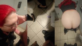 mtf asian american redhead shemale cum slut impregnablelexa fucked by her dominant wolfdaddy901 in public bathroom.