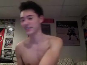 Horny Hockey Boy Uses Giant Dildo And Wanks On Cam