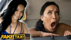 Hot Taxi - Bikini Babe Asia Vargas strips in the back of the cab to the driver's delight