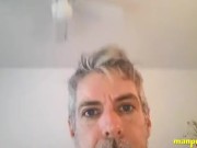 ManPuppy: Compilation of aroused DILF flaunting his cock and balls before masturbating