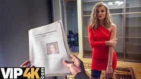 Debt4k: Skinny blonde Fibi Euro gets a big white dick