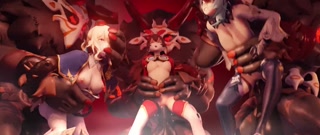 Genshin Impact - Eula Jean and Amber get a Hardcore sex session