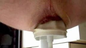 Extreme anal masturbation by a really turned on alone pervert
