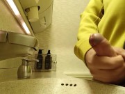 cum in a sink in the airplane