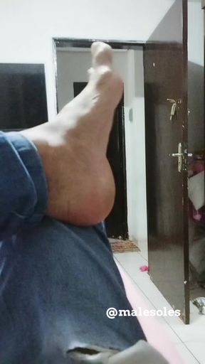 My left foot on the small screen