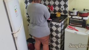 comendo ebony bbw na cozinha