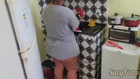 comendo ebony bbw na cozinha