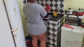 comendo ebony bbw na cozinha