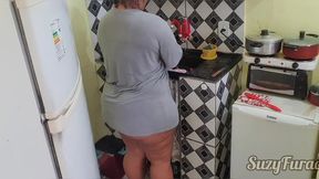 comendo ebony bbw na cozinha