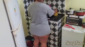 comendo ebony bbw na cozinha