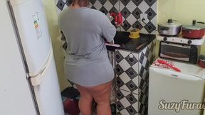 comendo ebony bbw na cozinha