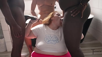 SSBBW JULIE GINGER GETS HER FACE FUCKED HARD IN BBC BLOWBANG