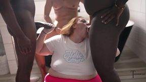 SSBBW JULIE GINGER GETS HER FACE FUCKED HARD IN BBC BLOWBANG