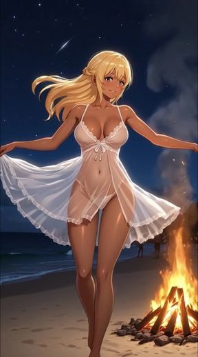 Campfire Cutie by the Beach - Seductive Electric Guitar instrumental music video for relaxing or background music