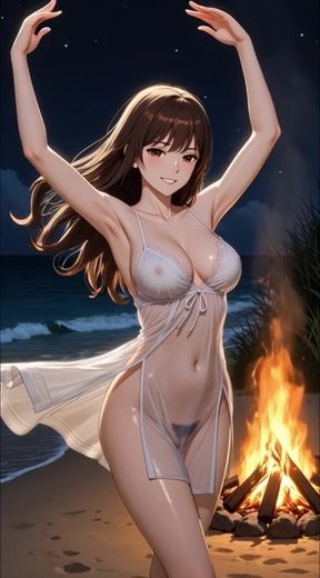 Campfire Cutie by the Beach - Seductive Electric Guitar instrumental music video for relaxing or background music