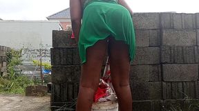 an african mum was feeling her self and her neighbor was peeping at her from the window full video