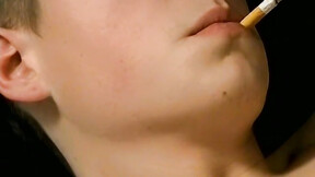 Mesmerizing Jeremiah Johnson shoots load to his cigarette pack after jacking & su